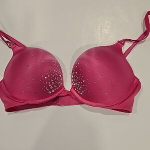 Victoria's Secret Fuchsia Rhinestone Bra